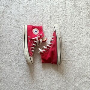 Vintage Red High-Top Converse Chuck Taylor Sneakers